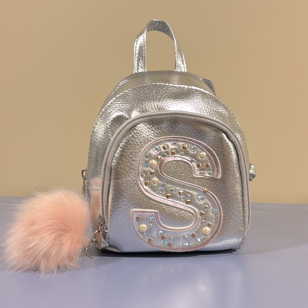 Mini Silver Backpack w free gift